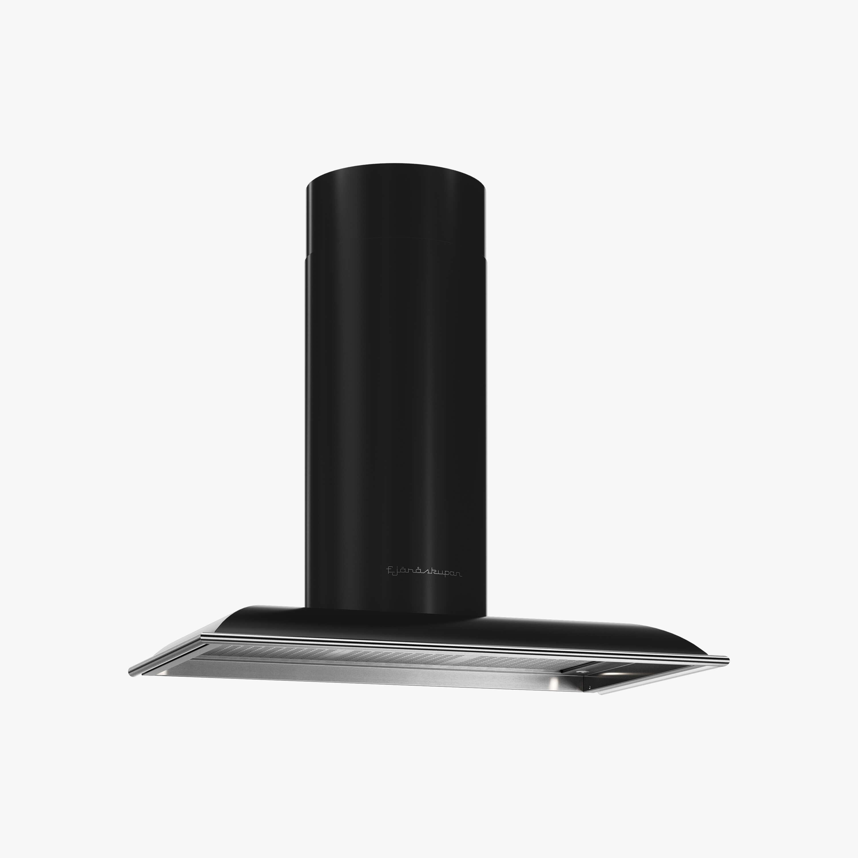 Produktbild på vägghängda köksfläkten Blender i svart utförande från Fjäråskupan.